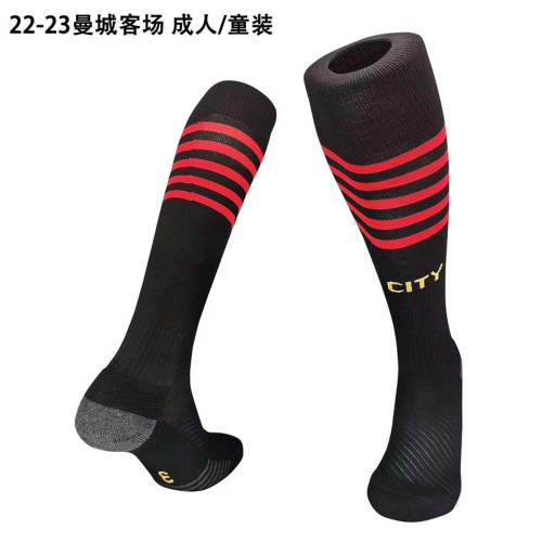 22-23 Manchester City Awayadult Kids Socks Soccer Jerseys