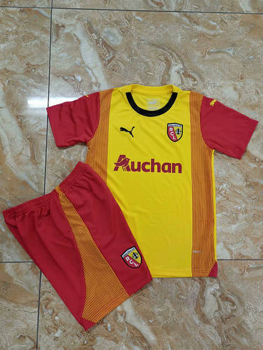 23/24 Rc Lens Home Kids Soccer Jerseys