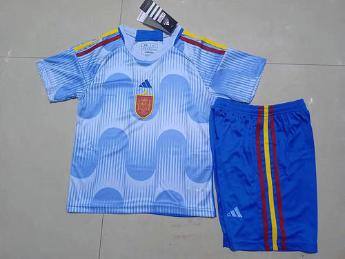 2022 Spain Away Kids World Cup Soccer Jerseys