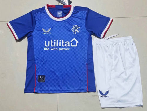 22/23 Rangers Home Kids Soccer Jerseys