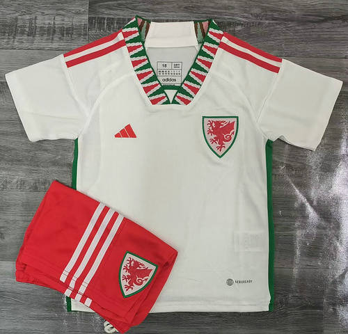 2022 Wales Away Kids Soccer Jerseys