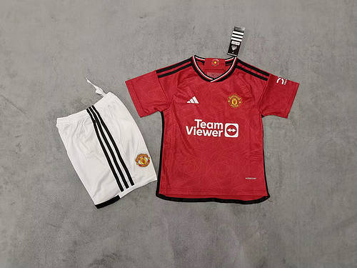 23/24 M-anchester U-nited Home Kids Soccer Jerseys