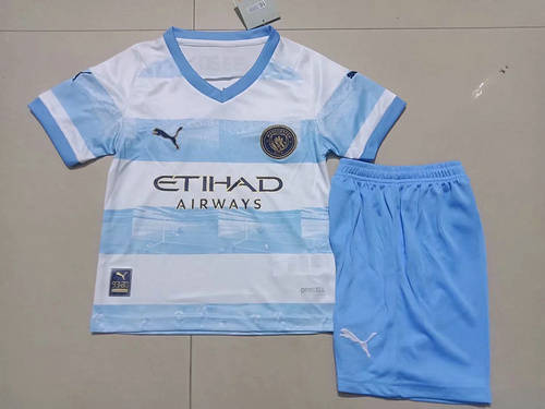 22/23 Manchester City Anniversary Kids Soccer Jerseys