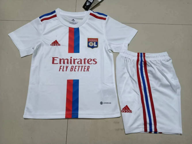 22/23 Lyon Home Kids Soccer Jerseys