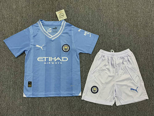 23/24 Manchester City Home Kids Soccer Jerseys