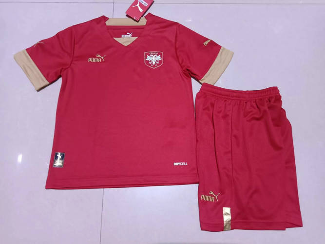 2022 Serbia Home Kids Soccer Jerseys