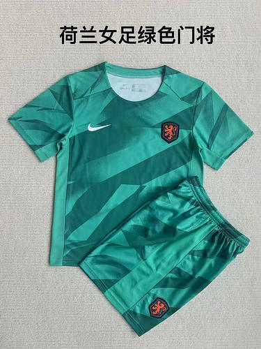 23/24 Netherlands Goalkeeper Woman Adults And Kids Soccer Jerseys