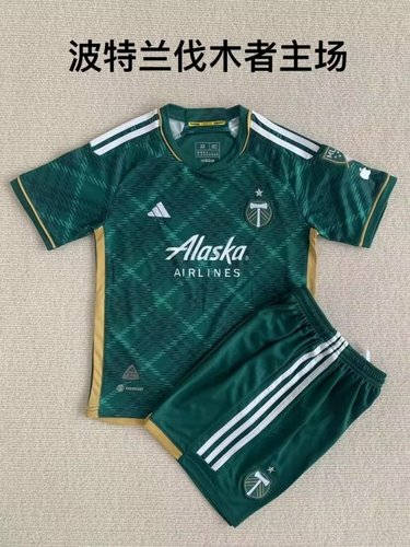 23/24 Portland Timbers Home Kids Soccer Jerseys