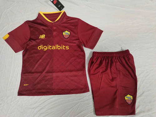 22/23 Roma Home Kids Soccer Jerseys