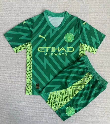 23/24 Manchester City Goalkeeper Kids Soccer Jerseys