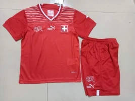 2022 Switzerland Home Kids Soccer Jerseys