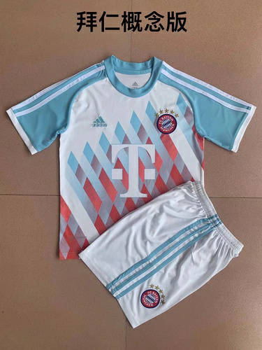 22/23 Bayern Adult and Kids White Blue Soccer Jerseys