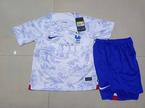 2022 France Away Kids Soccer Jerseys