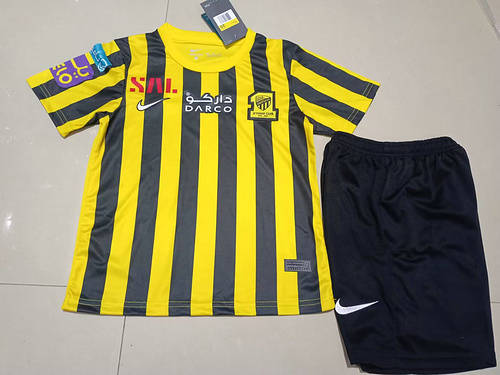 23/24 Al-ittihad Home Kids Soccer Jerseys