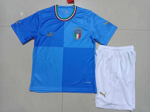 2022 Italy Home Kids Soccer Jerseys