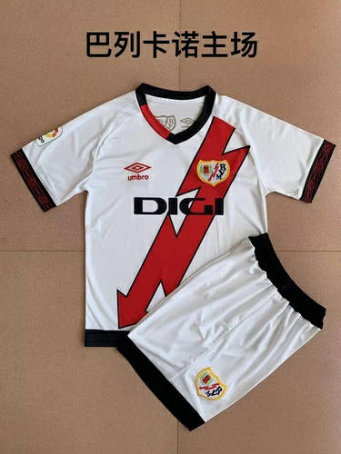 22/23 Rayo Vallecano Home Kids Soccer Jerseys