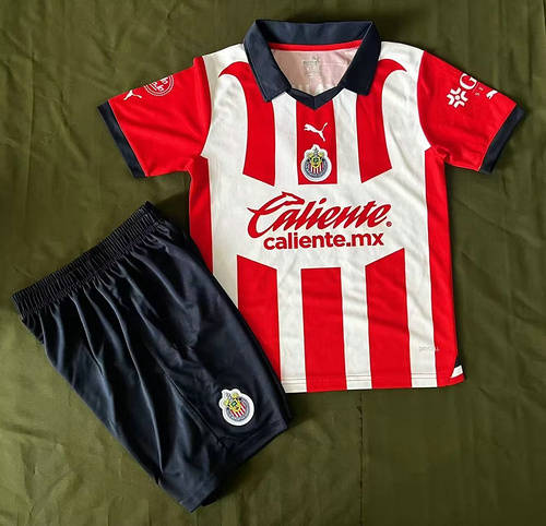 23/24 Chivas Home Kids Soccer Jerseys