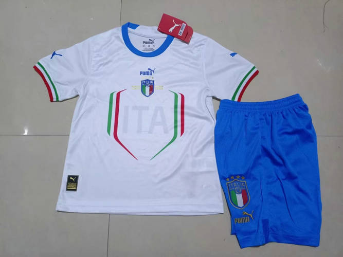 2022 Italy Away Kids Soccer Jerseys