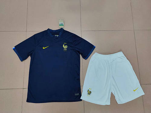 2022 France Home Kids Soccer Jerseys