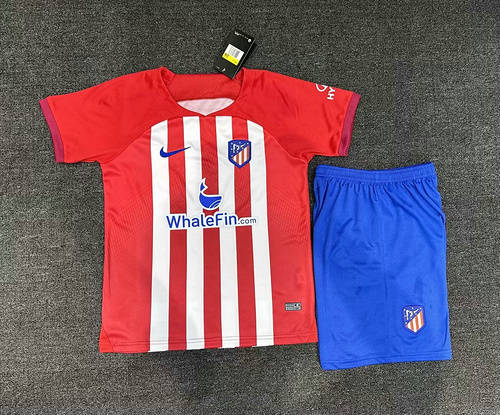 23/24 Atletico Madrid Home Kids Soccer Jerseys