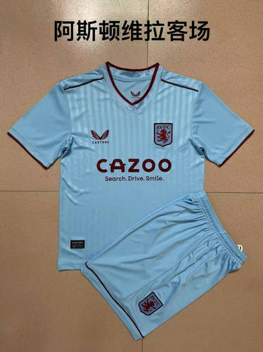 22/23 Aston Villa Away Kids Soccer Jerseys