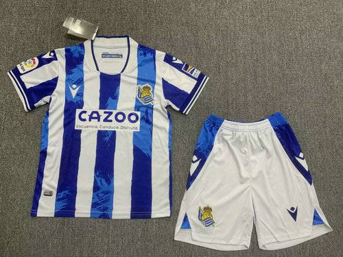 22/23 Real Sociedad Home Kids Soccer Jerseys