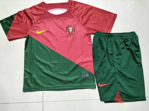 2022 Portugal Home Kids Soccer Jerseys