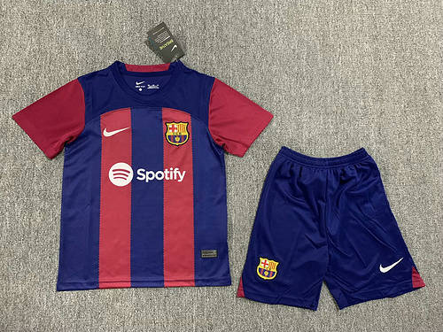 23/24 Barcelona Home Kids Soccer Jerseys