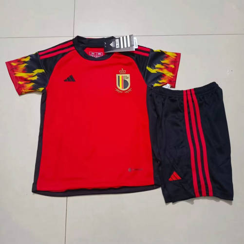 2022 Belgium Home Kids Soccer Jerseys