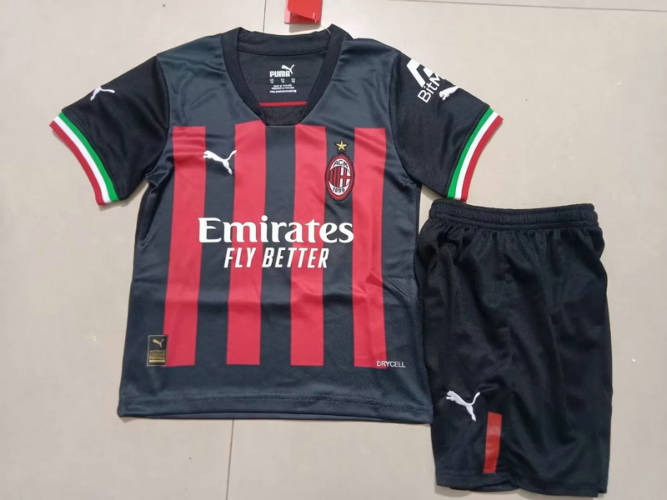 22/23 Ac Milan Home Kids Soccer Jerseys