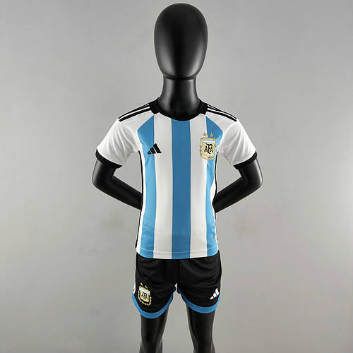 2022 Argentina Home Kids Soccer Jerseys