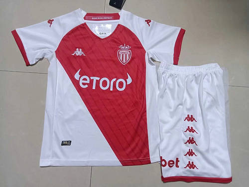 22/23 Monaco Home Kids Soccer Jerseys