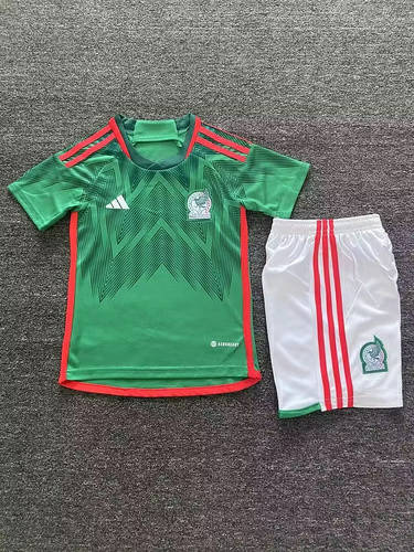 2022 Mexico Home Kids Soccer Jerseys