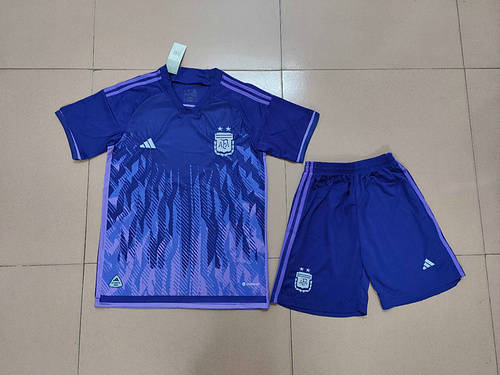 2022 Argentina Away Kids Soccer Jerseys