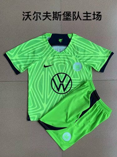 22/23 Wolfsburg Home Kids Soccer Jerseys