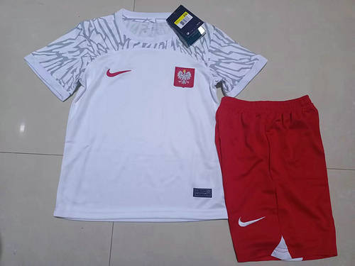 2022 Poland Home Kids Soccer Jerseys