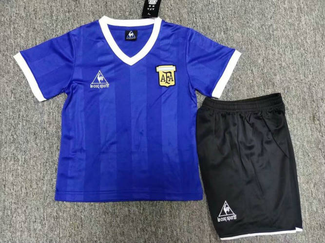 1986 Argentina Away Kids Soccer Jerseys