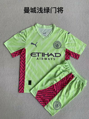 23/24 Manchester City Goalkeeper Adults And Kids Soccer Jerseys