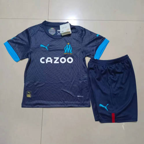 22/23 Marseille Away Kids Soccer Jerseys