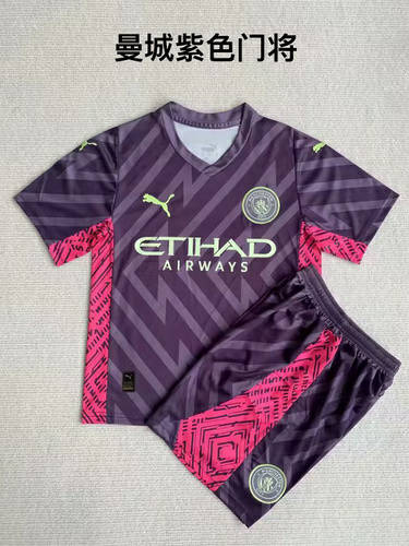 23/24 Manchester City Goalkeeper Kids Soccer Jerseys