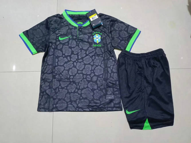 2022 Brazil Kids Special Edition Black Soccer Jerseys