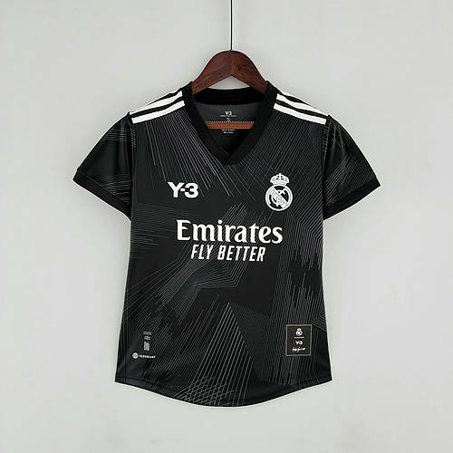 2022 Real Madrid Woman Y3 Edition Black Soccer Jerseys