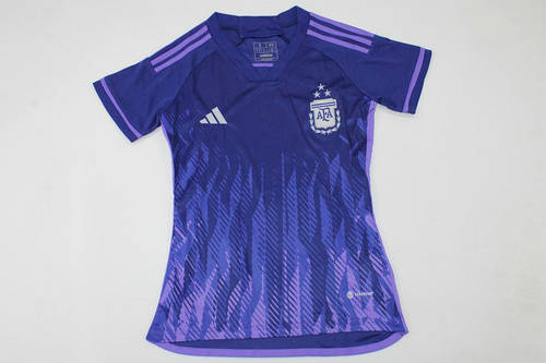 2022 Argentina Away Woman 3stars Soccer Jerseys