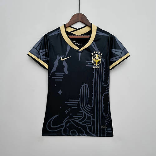 2022 Brazil Black Woman Soccer Jerseys