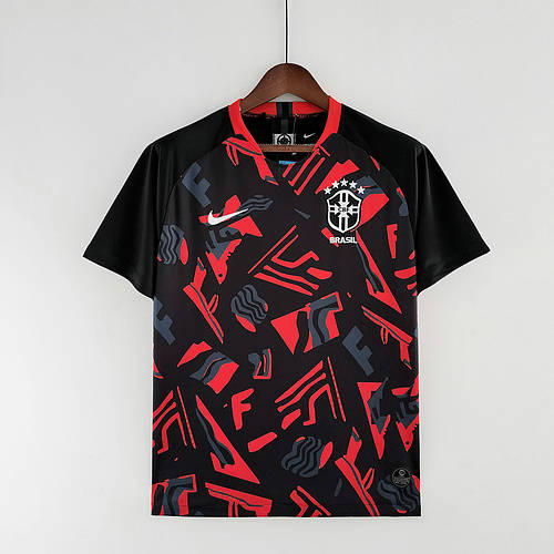 2022 Brazil Training Red Black Soccer Jerseys