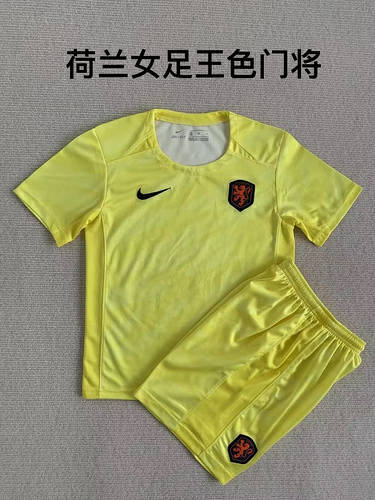 23/24 Netherlands Goalkeeper Woman Adults And Kids Soccer Jerseys