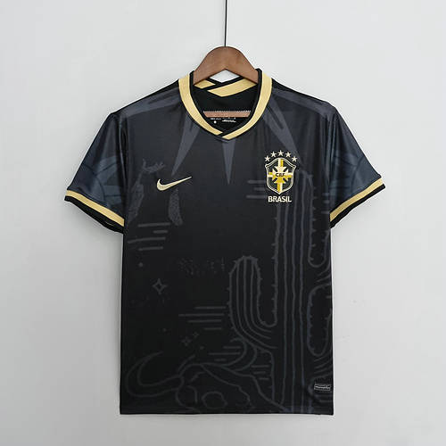 2022 Brazil Black Soccer Jerseys