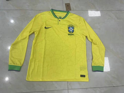 2022 Brazil Home Long Sleeve Soccer Jerseys