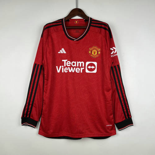 23/24 M-anchester U-nited Home Long Sleeve Soccer Jerseys