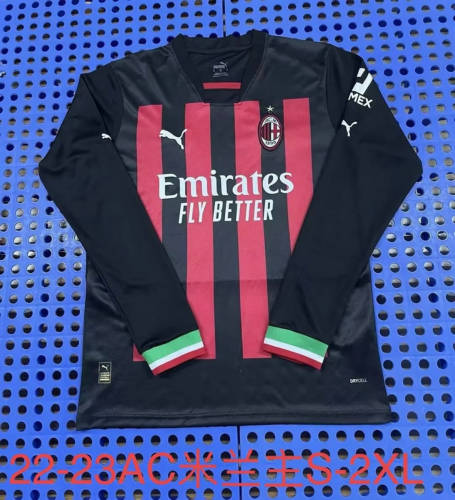 22/23 AC Milan Home Long Sleeve Soccer Jerseys